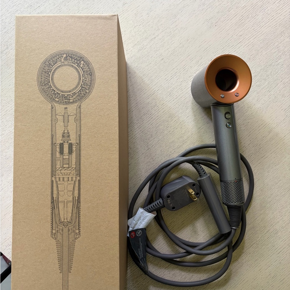 Dyson Hair Dryer in Iron with Copper Accents